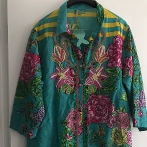 New Antica Sartoria EmbroideredTunic Dress size XL